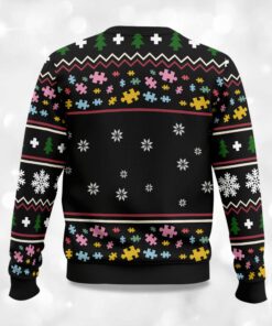 Alternative view of Autism Is Not Disability Ugly Christmas Sweater