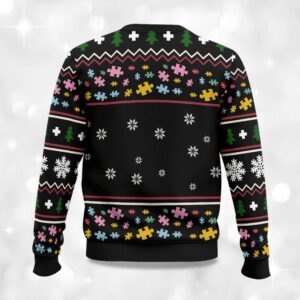 Alternative view of Autism Is Not Disability Ugly Christmas Sweater