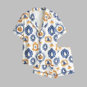 Autumn Preppy Halloween Fall Pumpkin Spice Spooky Ghost Pajama Set