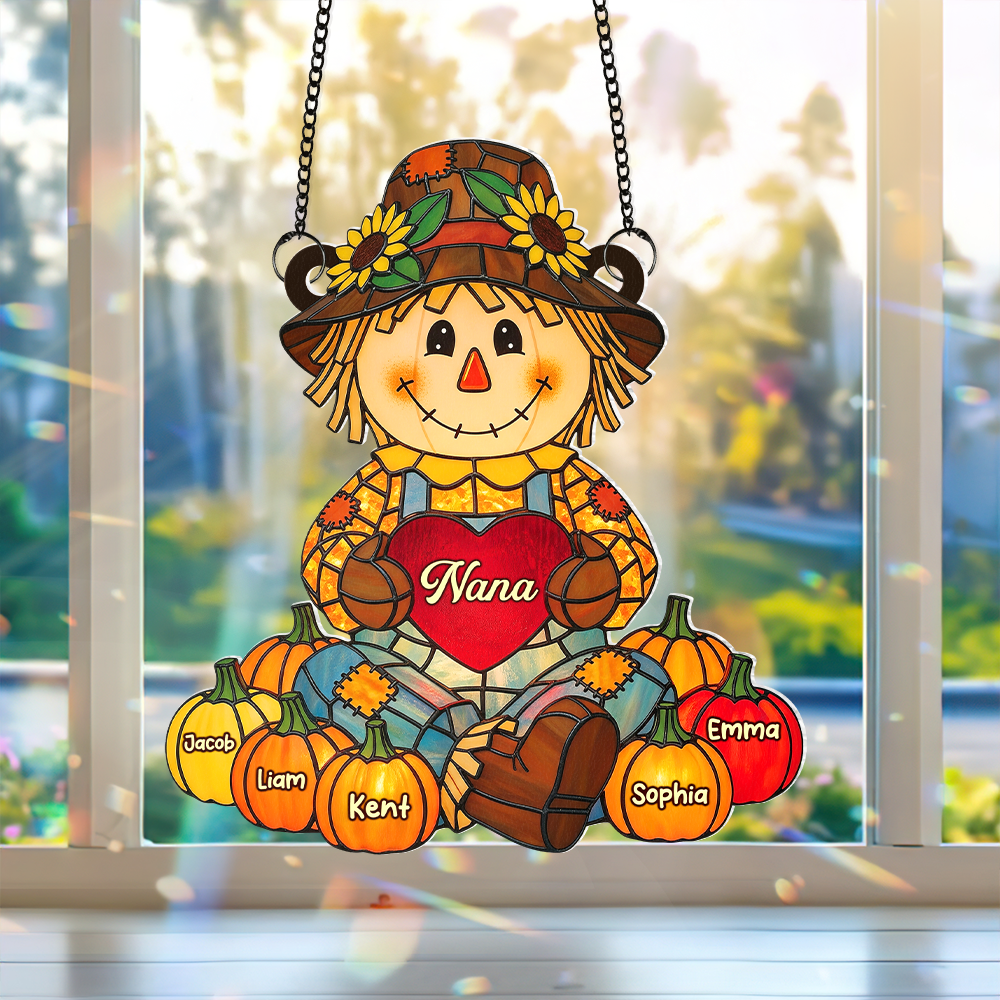 Alternative view of Autumn Scarecrow Grandma Suncatcher  - Personalized Gifts For Grandma 06NAPU150725