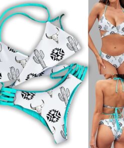 Aztec Crossover Bikini Set For Women