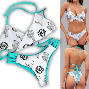 Aztec Crossover Bikini Set For Women