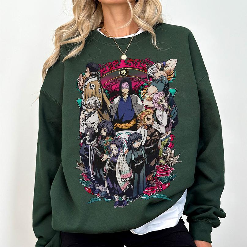 Hashira team Sweatshirt, All of Hashira Sweatshirt Hoodie, Demon Slayer t-shirt, Kimetsu no Yaiba Shirt, Anime sweatshirt hoodie, Anime lover t-shirt Menswear - Image 4