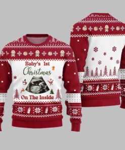 Baby 1st Christmas On The Inside Ugly Sweater Christmas 2025 
