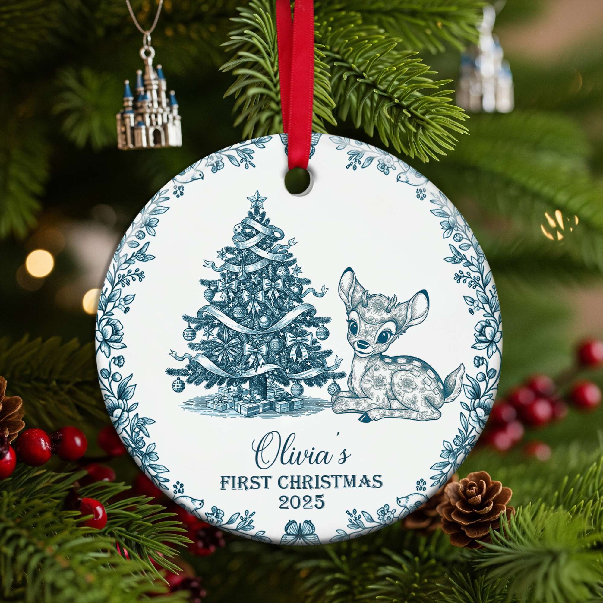 Baby's First Christmas Ceramic Ornament - Personalized Gifts For Baby 04PGLU300825 - Image 4