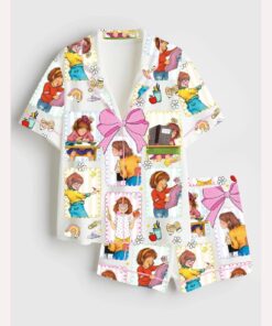 Back To School Teacher Junie B Jones Coquette Bow Pajama Set