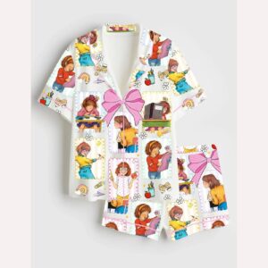 Back To School Teacher Junie B Jones Coquette Bow Pajama Set