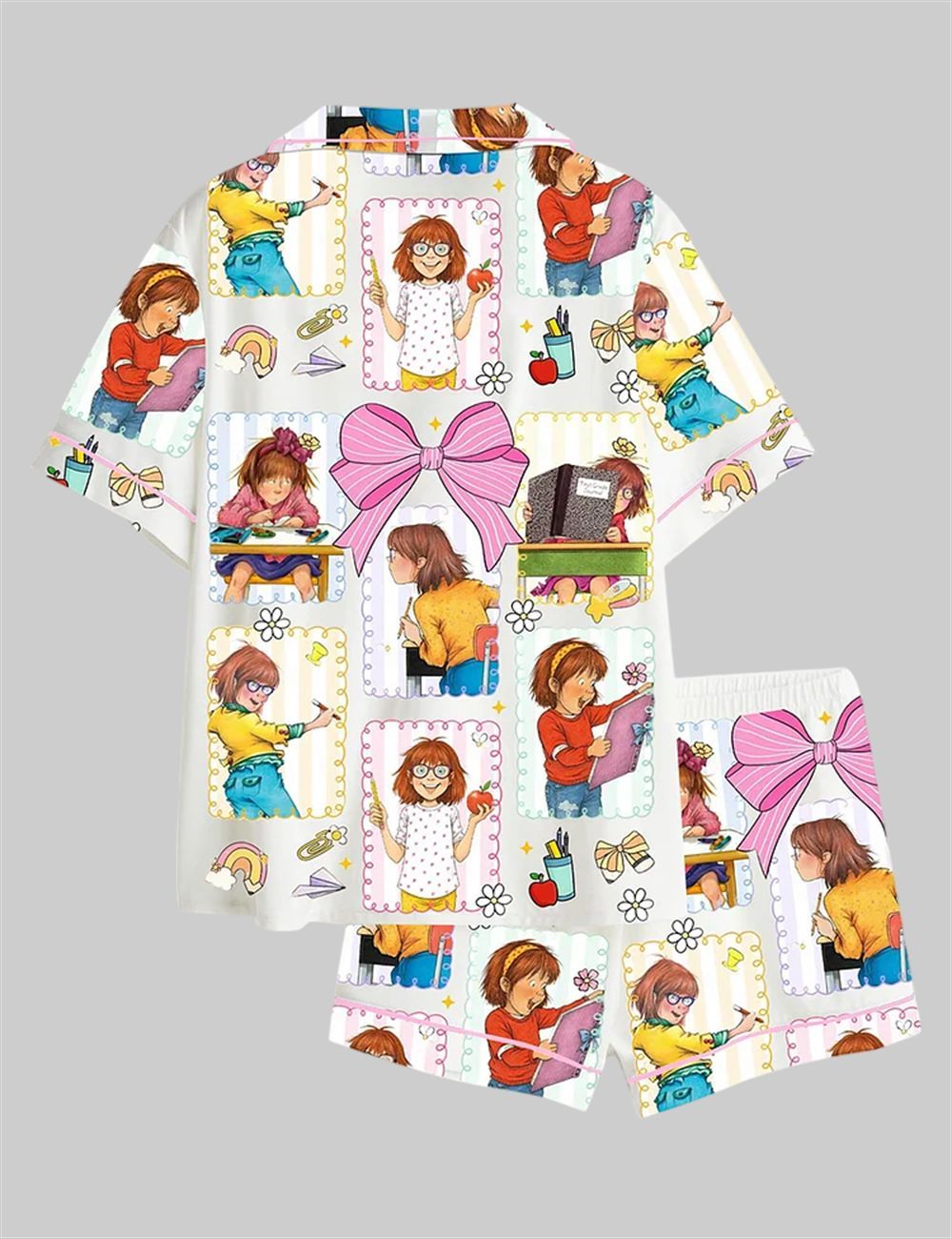 Back To School Teacher Junie B Jones Coquette Bow Pajama Set - Image 2