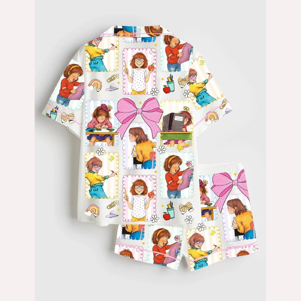 Back To School Teacher Junie B Jones Coquette Bow Pajama Set - Image 2