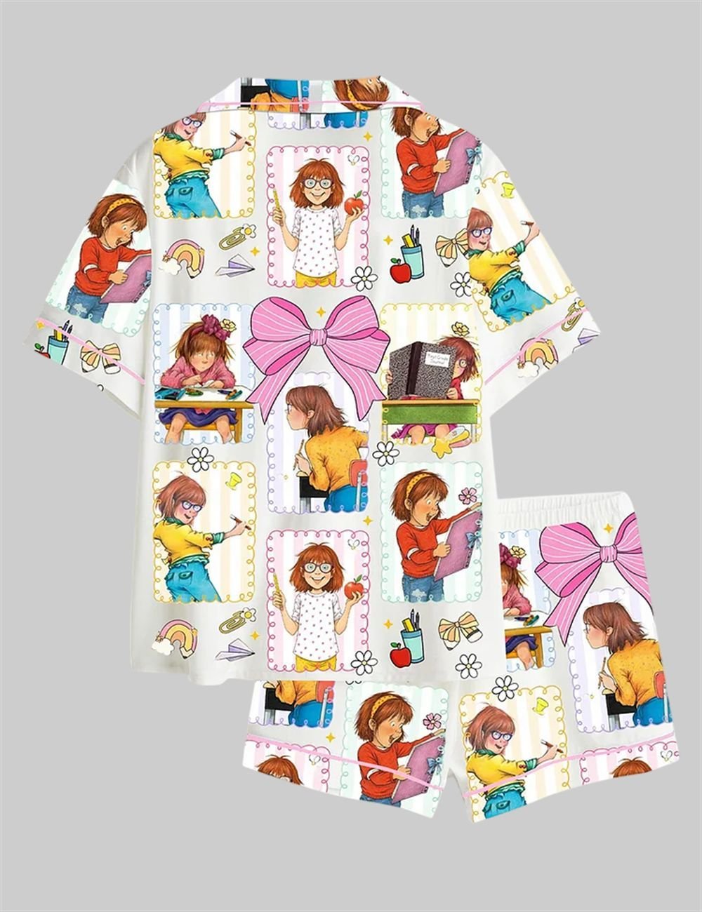 Back To School Teacher Junie B Jones Coquette Bow Pajama Set - Image 2