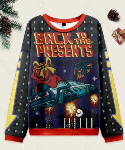 Back To The Present Ugly Christmas Fuzzy Fleece Sweatshirt