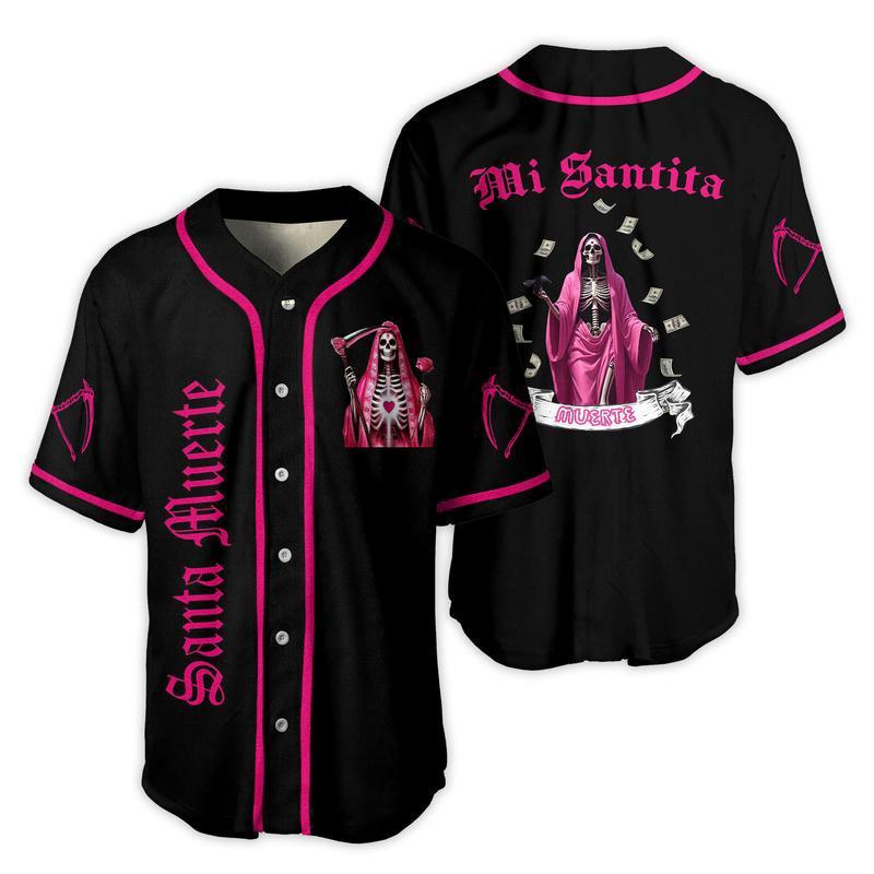 Santa Muerte Mexico Baseball Jersey Mexican Jersey Shirt Jersey