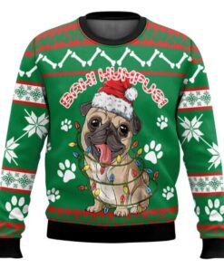 Bah Humpug Cute Pug Ugly Christmas Sweater