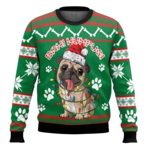 Bah Humpug Cute Pug Ugly Christmas Sweater