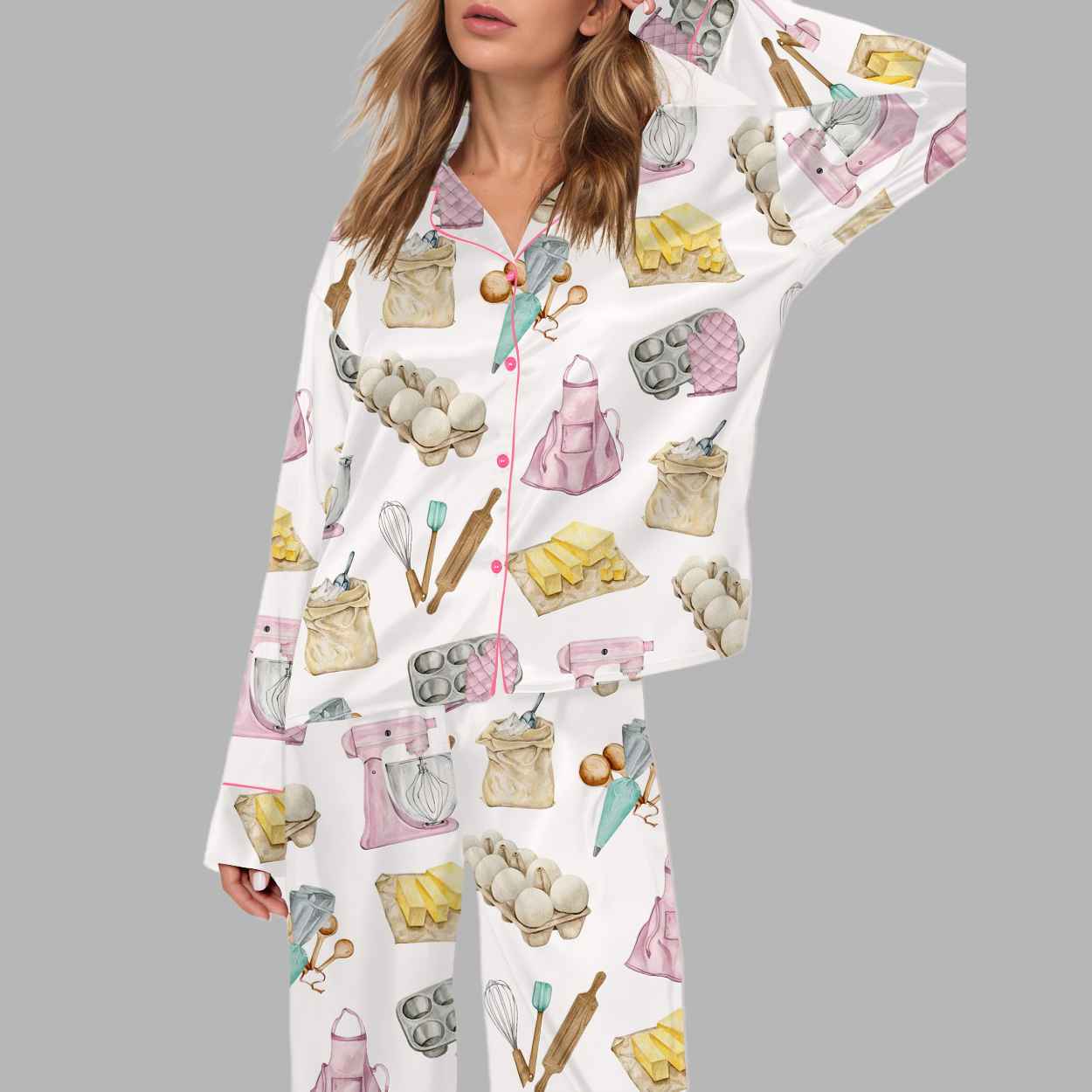 Bakery Silky Satin Pajama Set