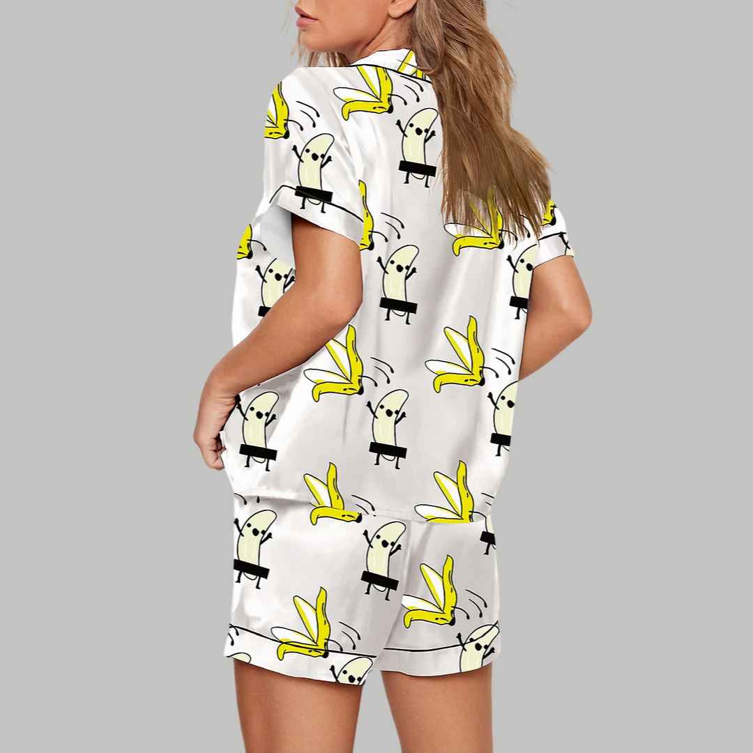Banana Takes Off Clothes Print Pajama Set - Image 3