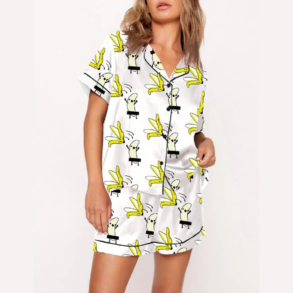 Banana Takes Off Clothes Print Pajama Set - Image 2