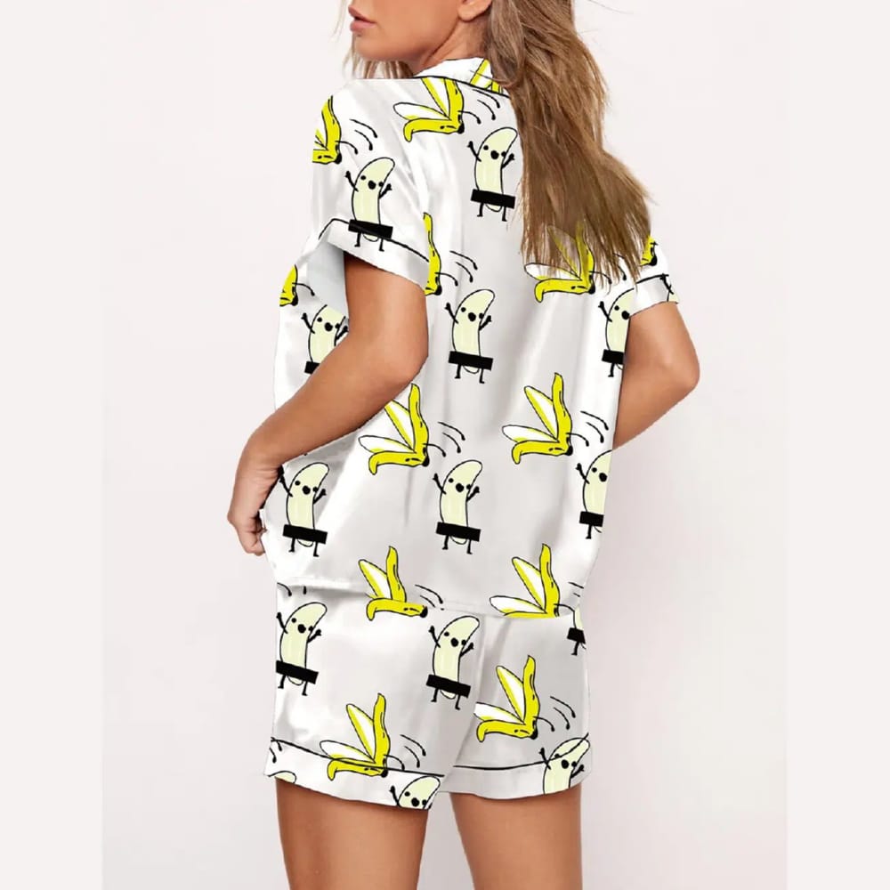 Banana Takes Off Clothes Print Pajama Set - Image 3