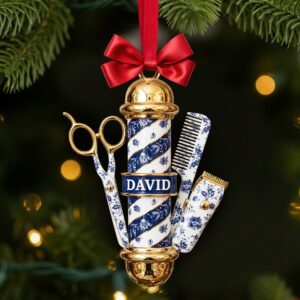 Barber's Essentials Ornament - Personalized Gifts For Barber 01PGLU111025