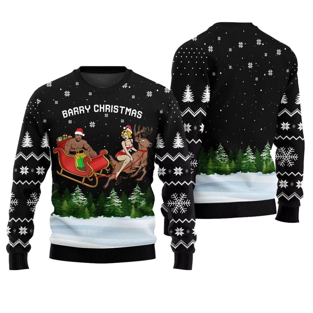 Alternative view of Barry Christmas Ugly Christmas Sweater - Grishko.com