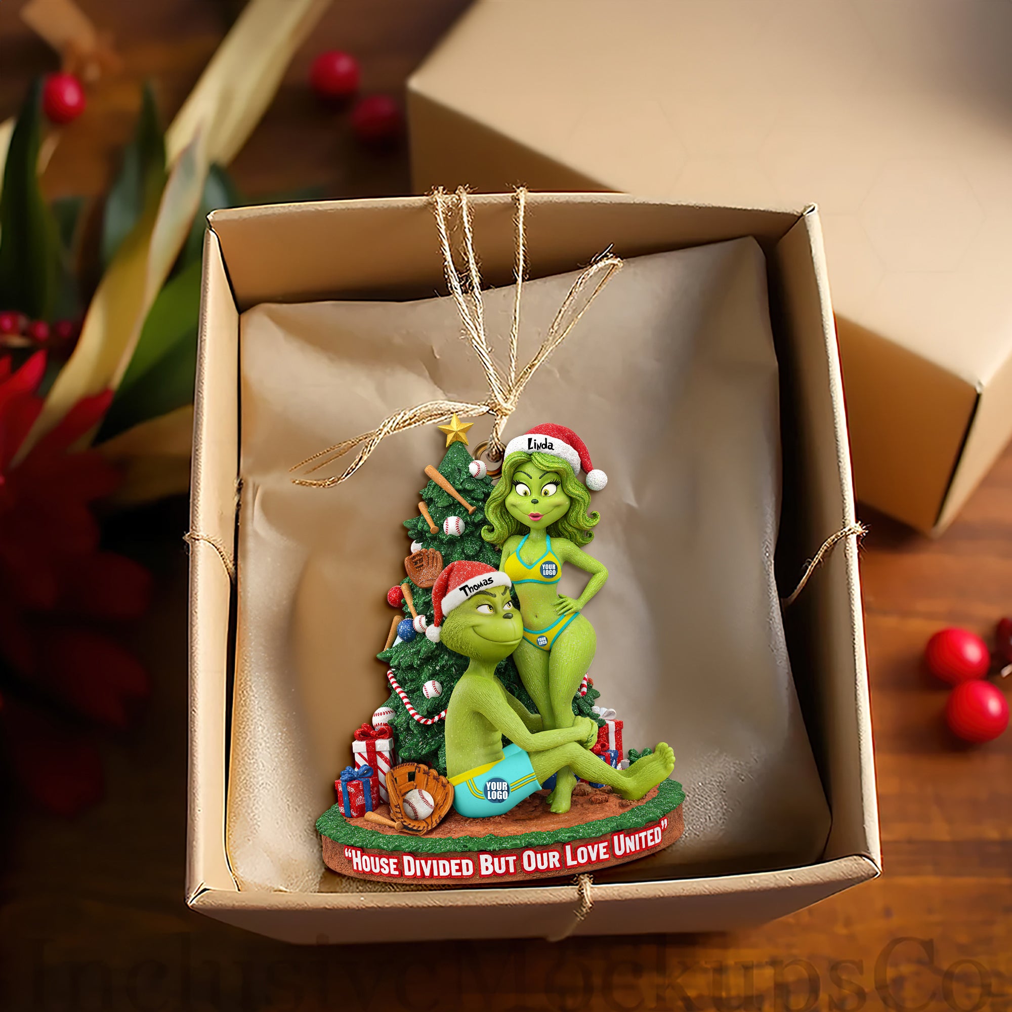 Baseball Couple Ornament - Personalized Gifts For Funny Couple Christmas Ornament 02HULU081025 - Image 4