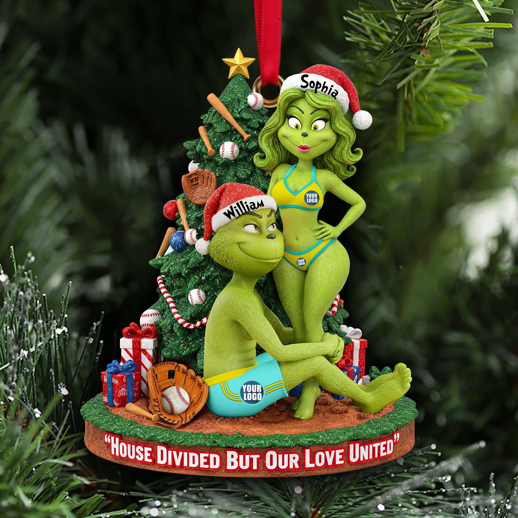 Baseball Couple Ornament - Personalized Gifts For Funny Couple Christmas Ornament 02HULU081025 - Image 3