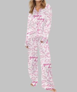 Alternative view of Baseball Game Day Silky Satin Pajama Set