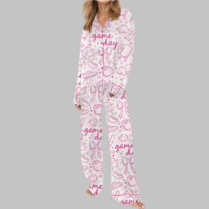 Alternative view of Baseball Game Day Silky Satin Pajama Set