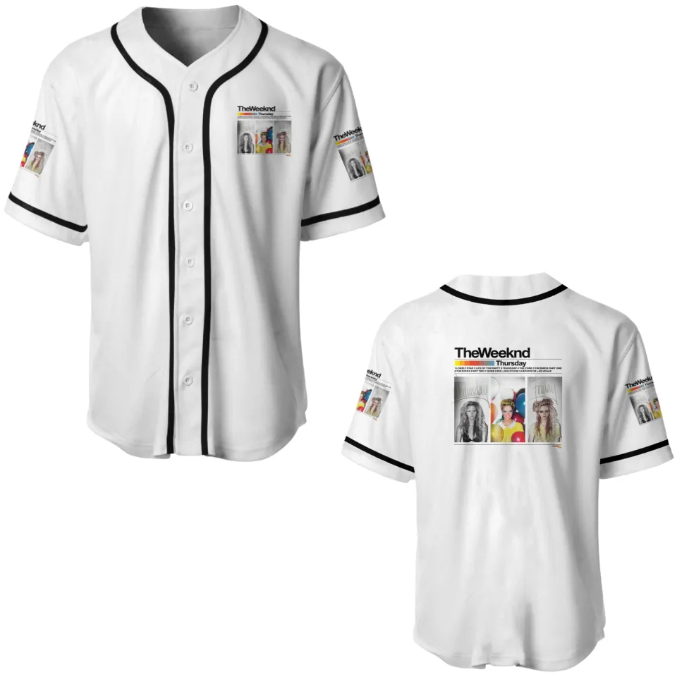 The Weeknd Thursday XO Music Show White Baseball Jerseys, The Weeknd Music Tour 2025 Baseball Jersey - Image 4