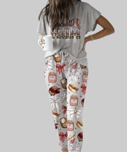 Alternative view of Baseball Mama Casual Pajama Set For Women