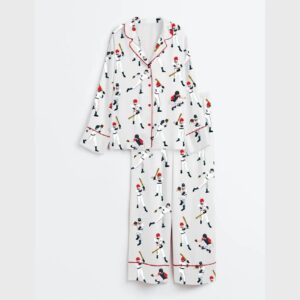 Alternative view of Baseball Player Satin Pajama Set