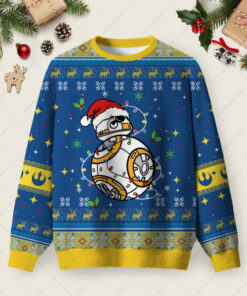 BB-8 Christmas Ugly Christmas Fuzzy Fleece Sweatshirt