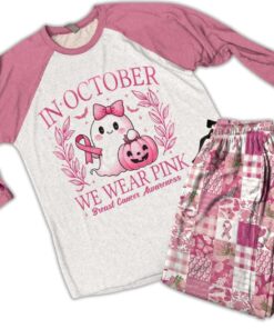 Alternative view of BCAM Raglan Lounge Pajamas In October We Wear Pink