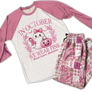 Alternative view of BCAM Raglan Lounge Pajamas In October We Wear Pink