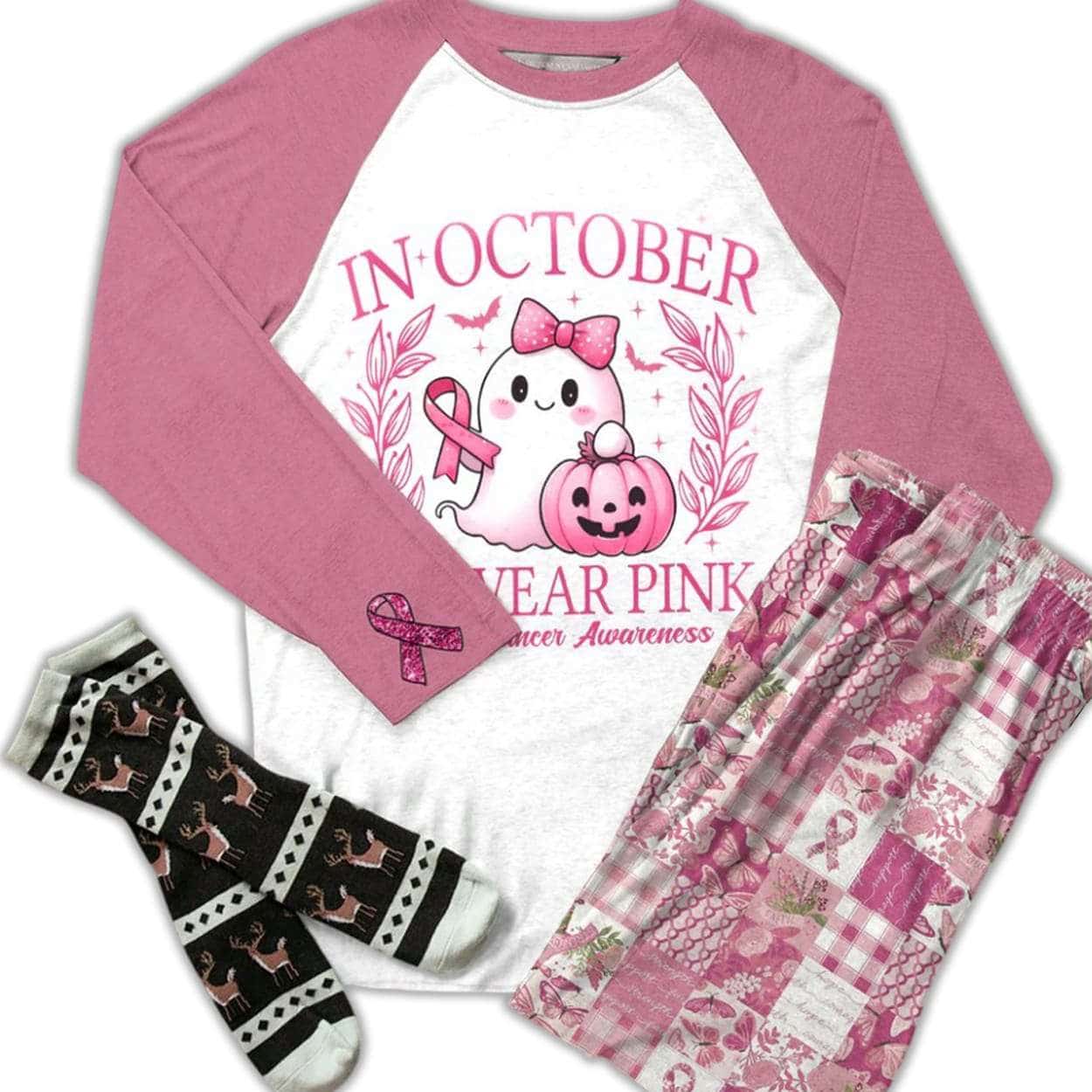 BCAM Raglan Lounge Pajamas In October We Wear Pink