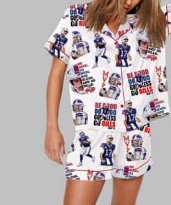 Alternative view of Be Good Do Good God Bless and Go Bills MVP Pajama Set