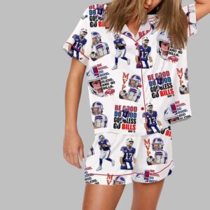 Alternative view of Be Good Do Good God Bless and Go Bills MVP Pajama Set