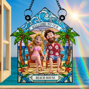Beach Couple Suncatcher Ornament, Personalized Gifts For Couple 01qhti160725hg
