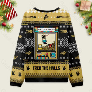 Alternative view of Beam Me Up Ugly Christmas Fuzzy Fleece Sweatshirt