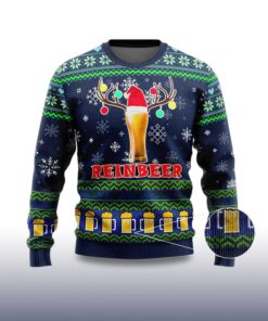 Alternative view of Beer Reindeer Christmas Ugly Sweater 2025