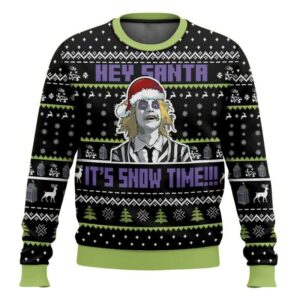 Beetlejuice It Snow Time Christmas Ugly Sweater