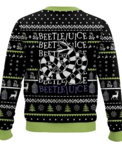 Alternative view of Beetlejuice It Snow Time Christmas Ugly Sweater