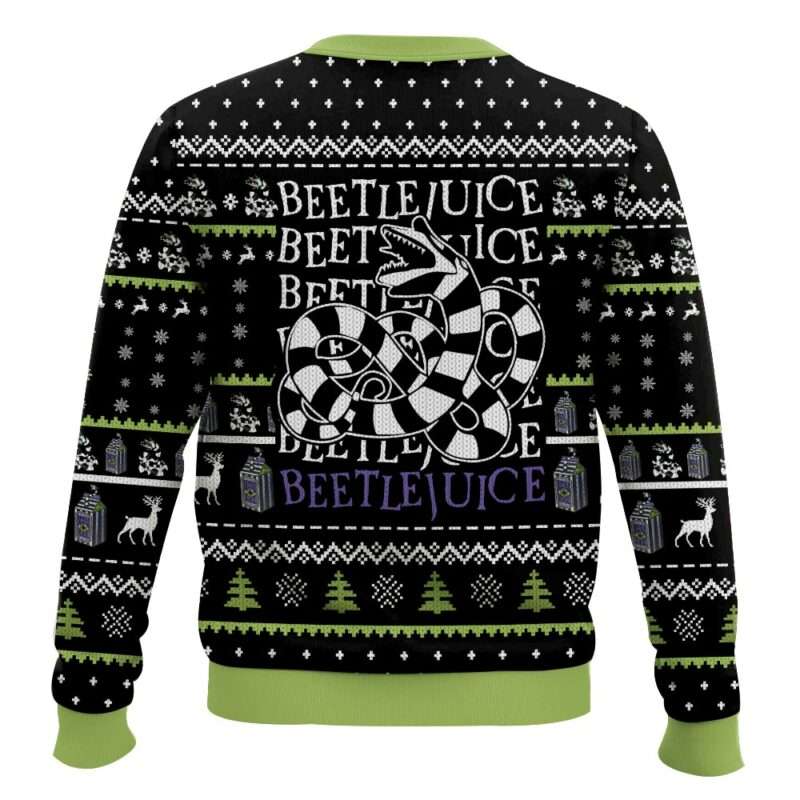 Alternative view of Beetlejuice It Snow Time Christmas Ugly Sweater