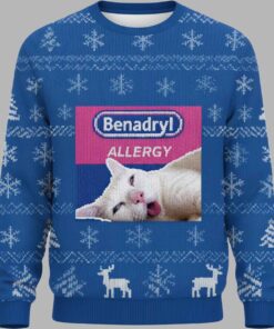Benadryl Allergy Cat Christmas Ugly Sweater