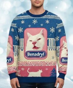 Benadryl Cat Christmas Ugly Sweater