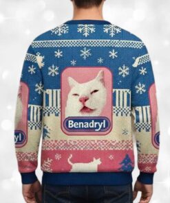 Alternative view of Benadryl Cat Christmas Ugly Sweater
