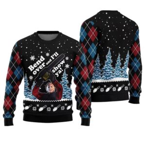 Alternative view of Bend Over and Ill Show Ya Ugly Christmas Sweater - Grishko.com