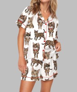 Bengal Cat Pajama Set For Women