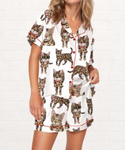 Alternative view of Bengal Cat Silky Satin Pajama Set