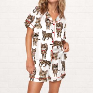 Alternative view of Bengal Cat Silky Satin Pajama Set